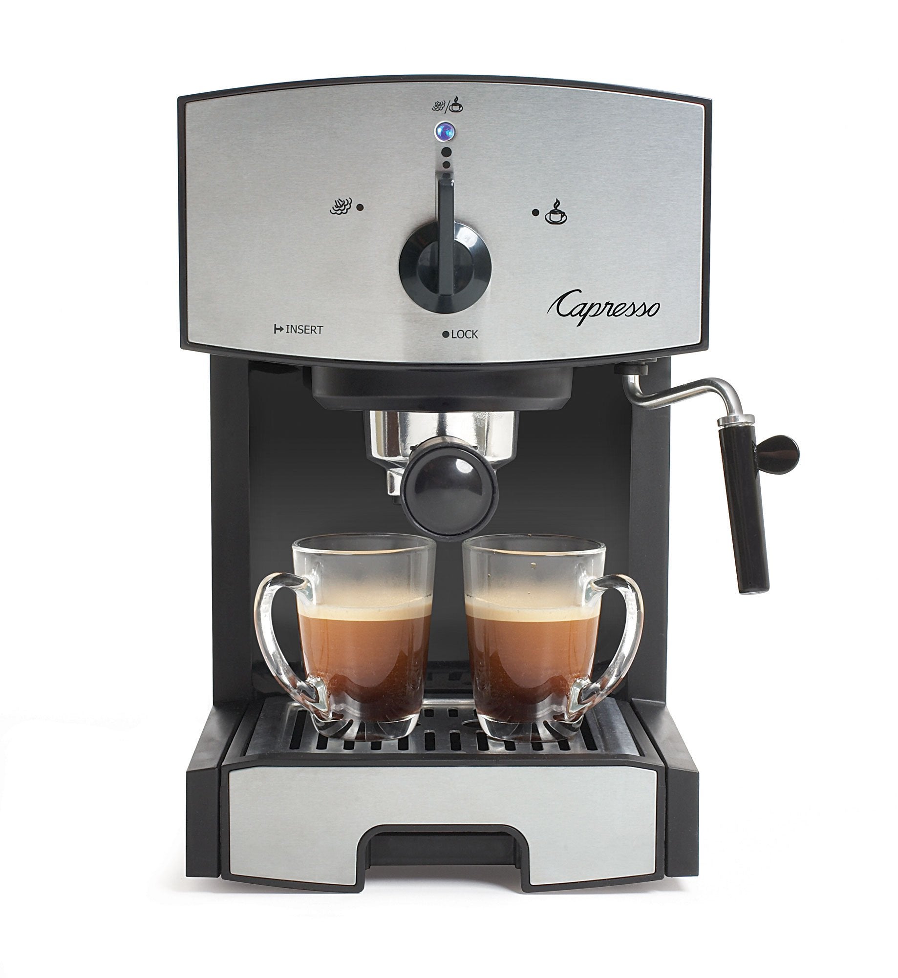 Capresso EC50, detalle de crema espesa, ideal para cappuccinos caseros.
