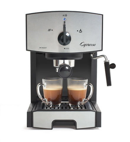 Capresso EC50, detalle de crema espesa, ideal para cappuccinos caseros.