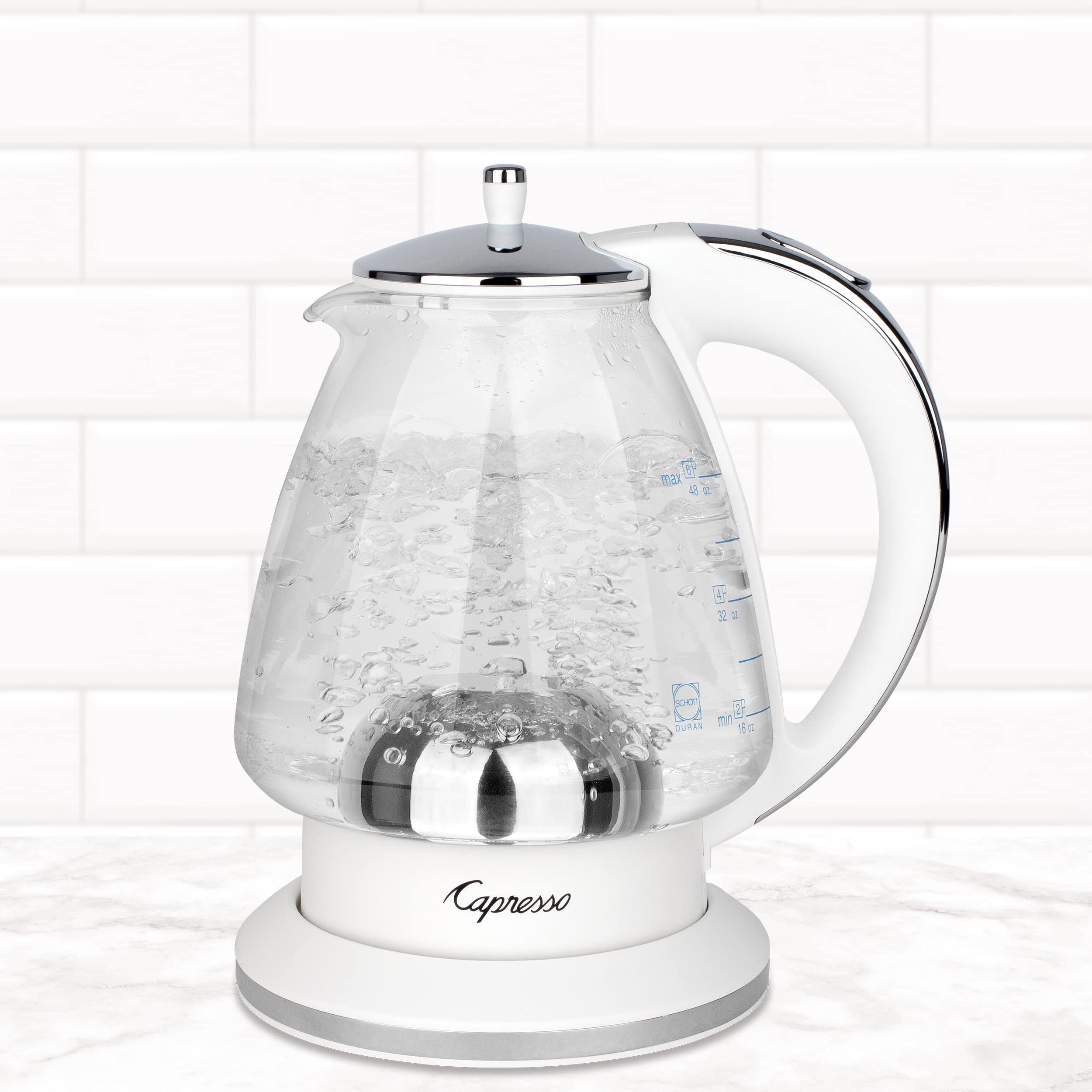 Capresso H2O Glass apagado automático al hervir para mayor conveniencia.