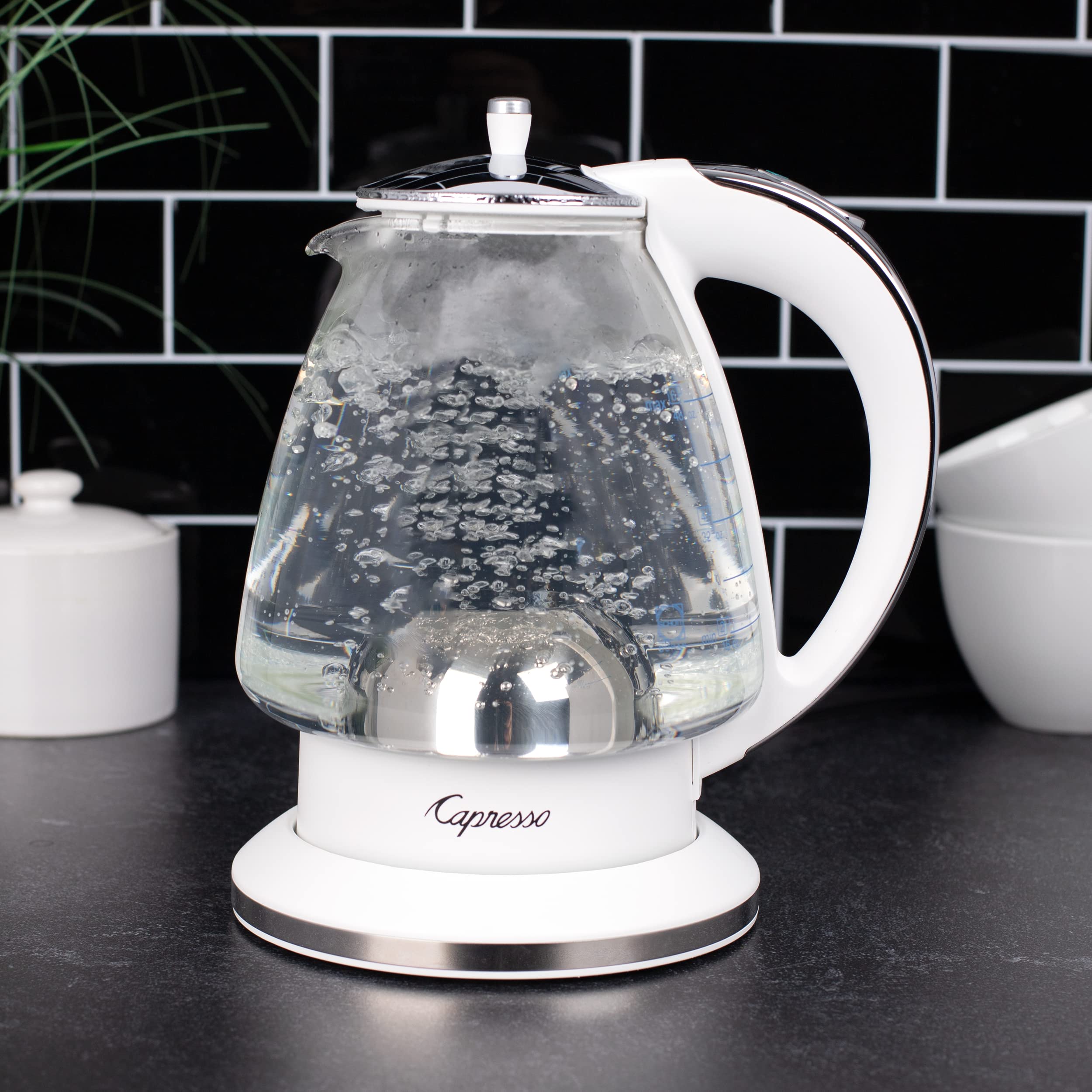 Capresso H2O Glass 48 oz de capacidad para varias tazas.