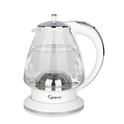 Capresso H2O Glass Tetera de cristal, visualiza el nivel de agua para preparar té.