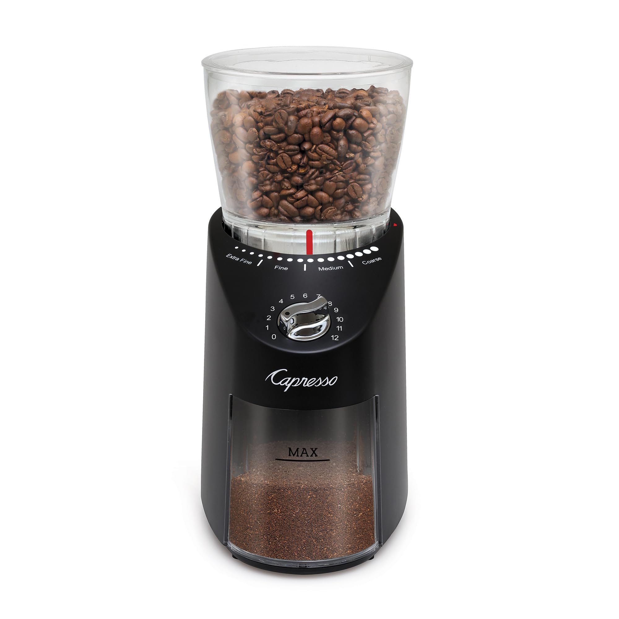 Capresso Infinity Plus, controles-16-niveles, ajuste fino para turco, espresso o infusión fría.