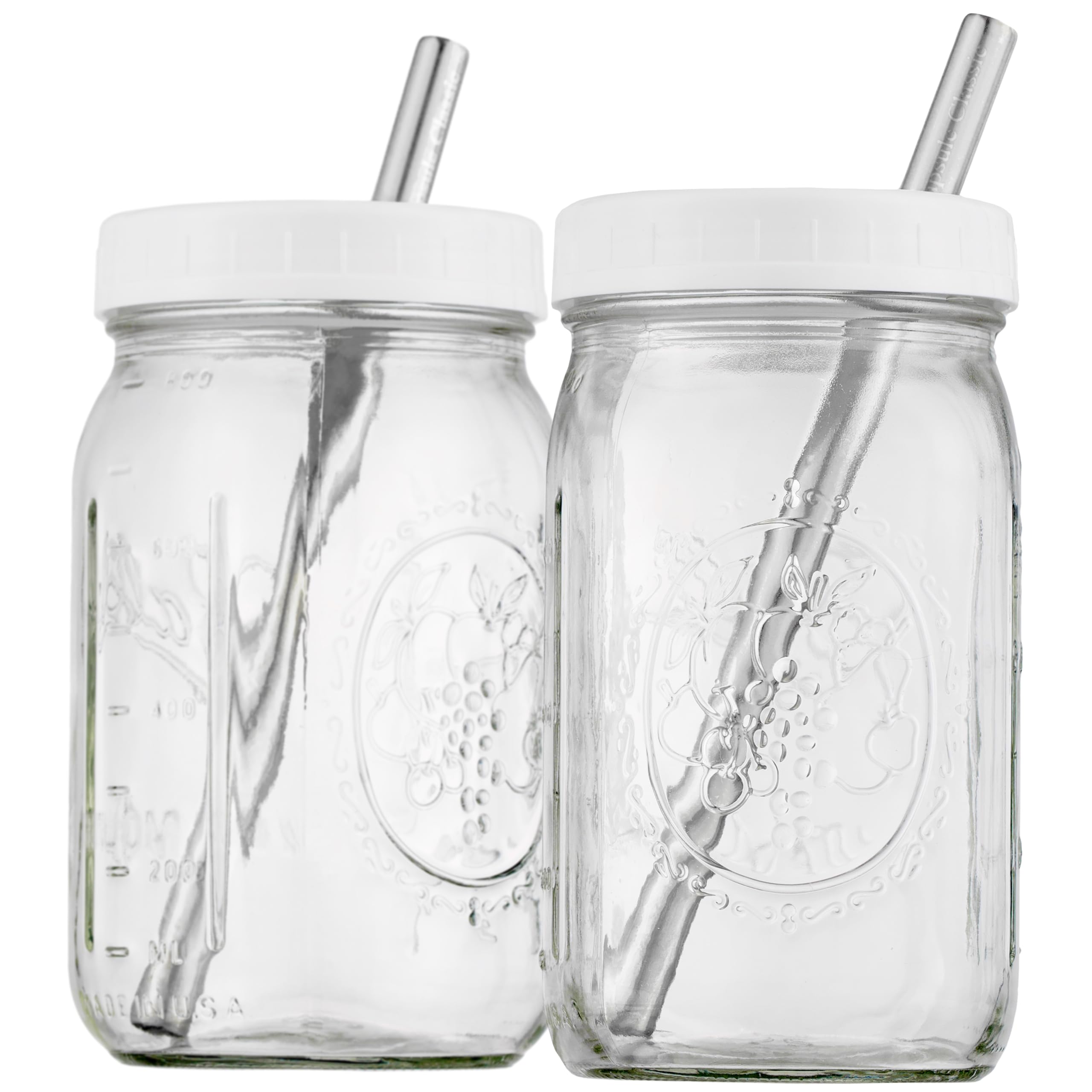 Capsule Classic jarras Mason de 32 onzas para bebidas reutilizables y frescas.
