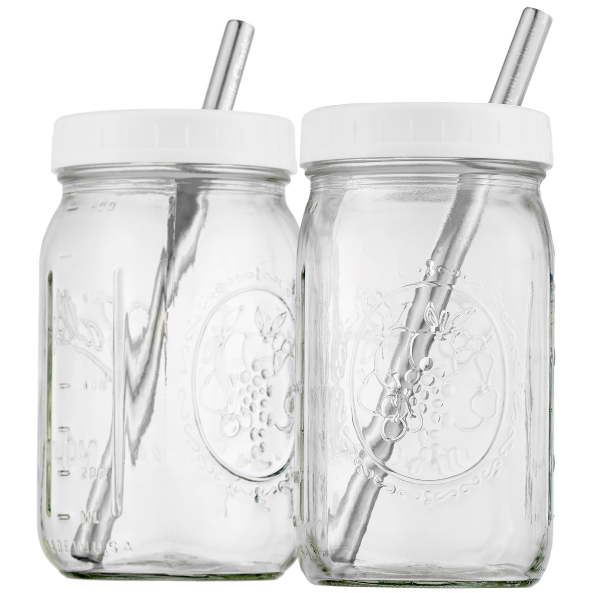 Capsule Classic jarras Mason de 32 onzas para bebidas reutilizables y frescas.