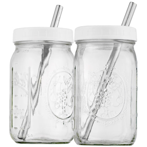 Capsule Classic jarras Mason de 32 onzas para bebidas reutilizables y frescas.
