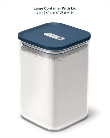Diseño apilable de Caraway 4qt optimiza la despensa y espacio.