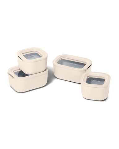 Caraway mini 9 piezas en vidrio ceramico crema para porciones.