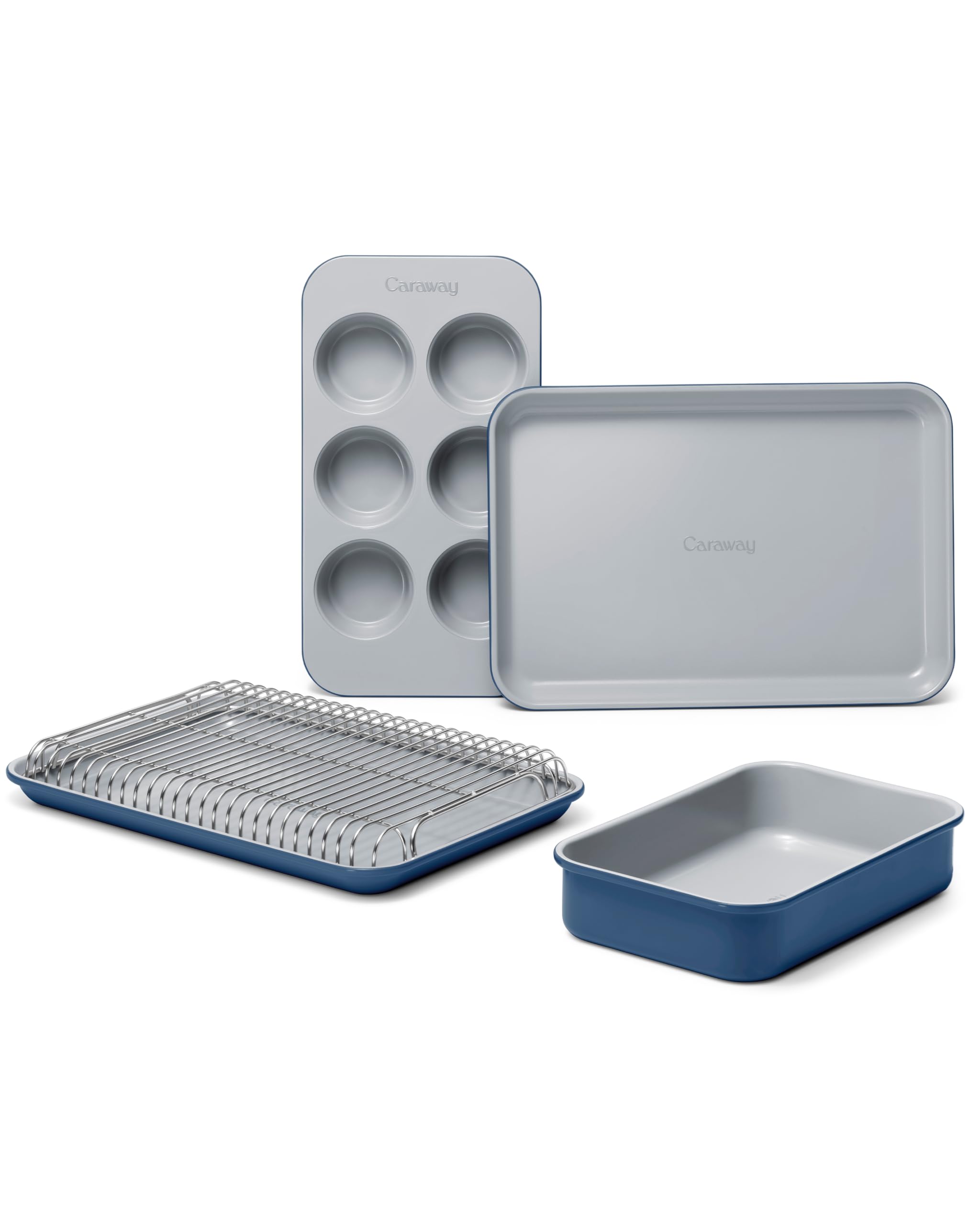Caraway bandejas compactas para cocina pequeña, ideales para porciones individuales y horneados rápidos.