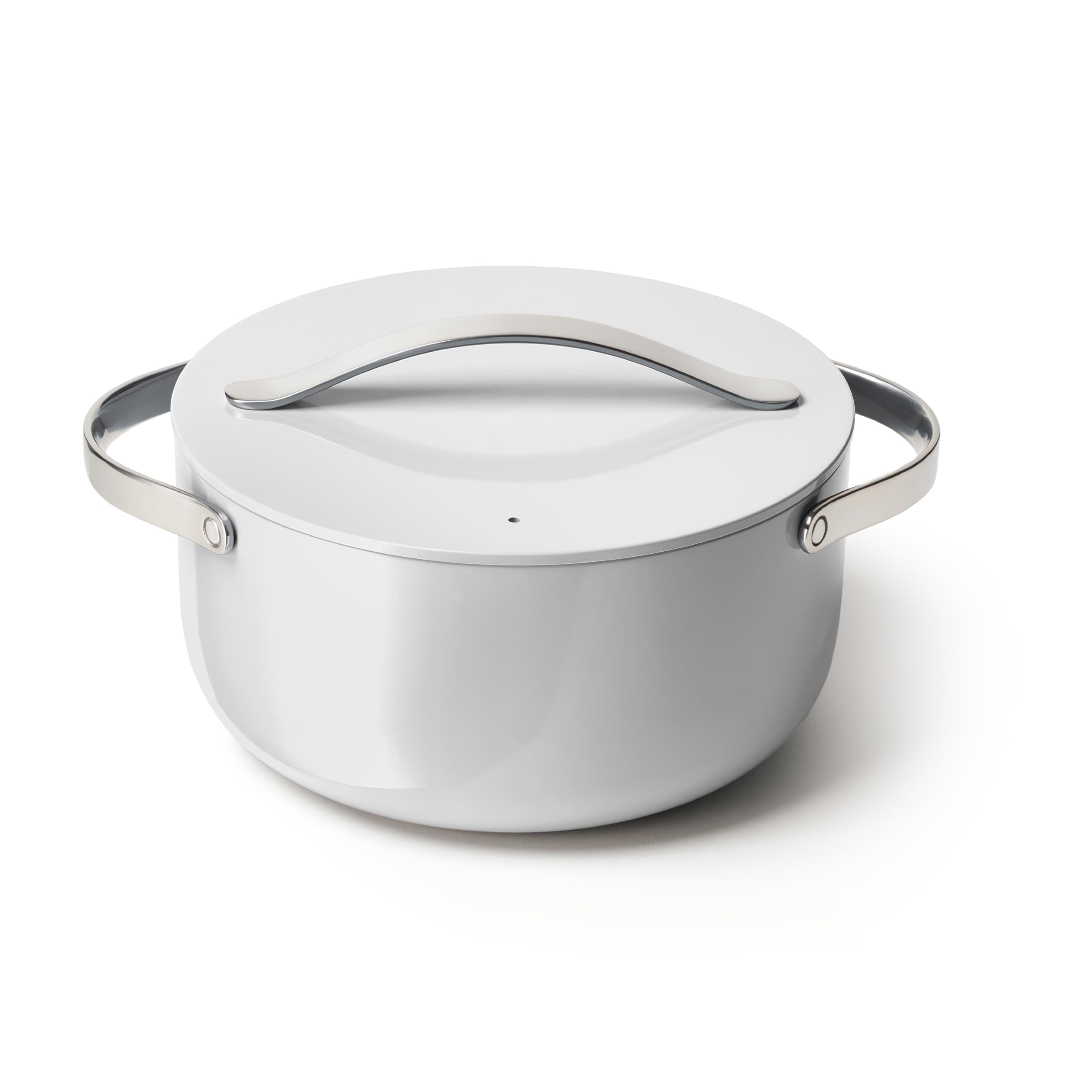 Caraway olla cerámica 6.5qt con tapa de vidrio, facilita el control visual de la cocción.