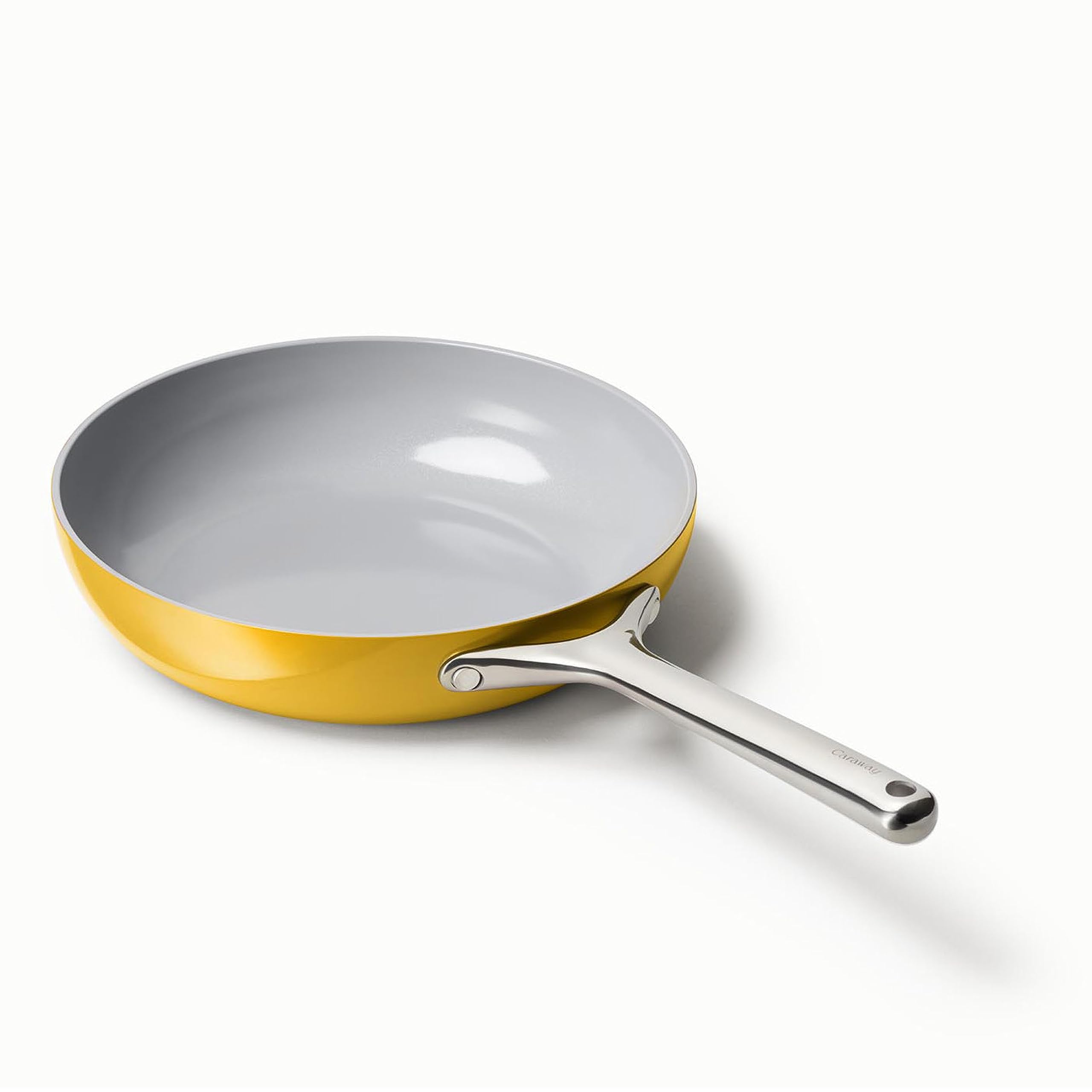 Sartén Caraway cerámica antiadherente de 10.5 pulgadas, ideal para freír huevos.