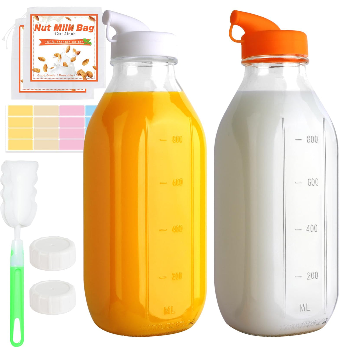 CARBLIN botellas de vidrio 32oz frente, diseño compacto para uso con una mano