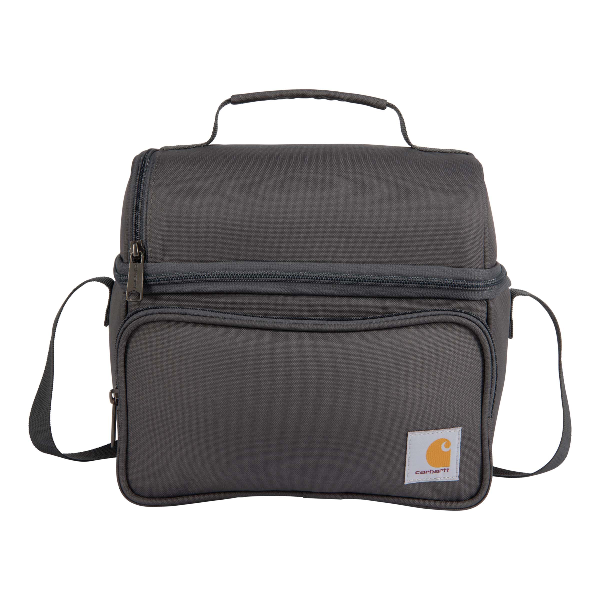 Carhartt lonchera doble compartimento, vista frontal, mantiene comidas organizadas