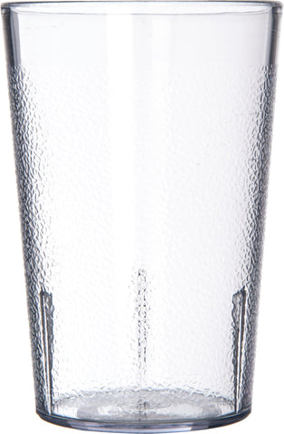 Vaso plástico apilable 8 oz claro para buffets y espacio reducido.