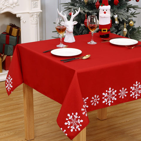 CAROMIO mantel navidad cuadrado 52x52, protege la mesa y añade color festivo.