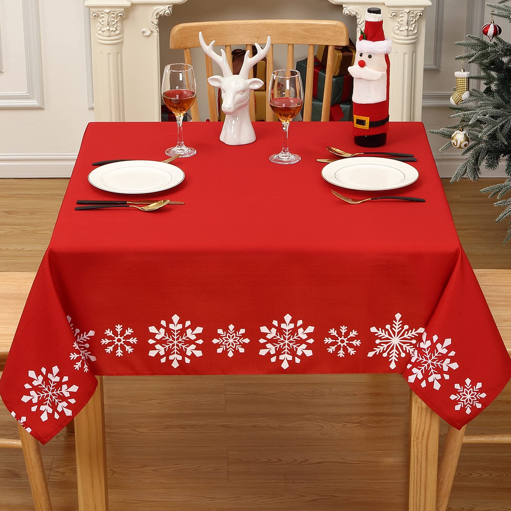 CAROMIO mantel navidad protección de mesa, evita manchas y salpicaduras.