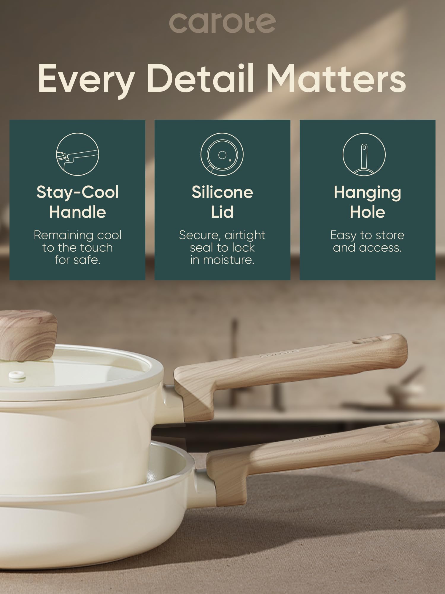 CAROTE accesorios de cocina: utensilios para manejo cómodo