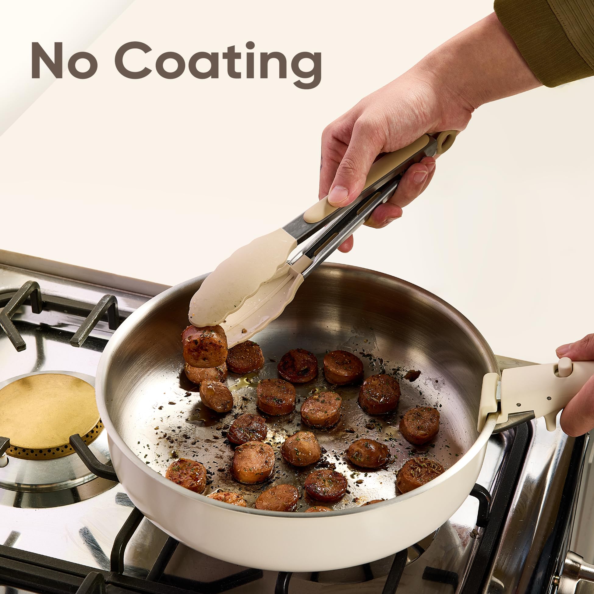 CAROTE acero inoxidable 18/8 apto para horno hasta 600°F con bordes vertedores.