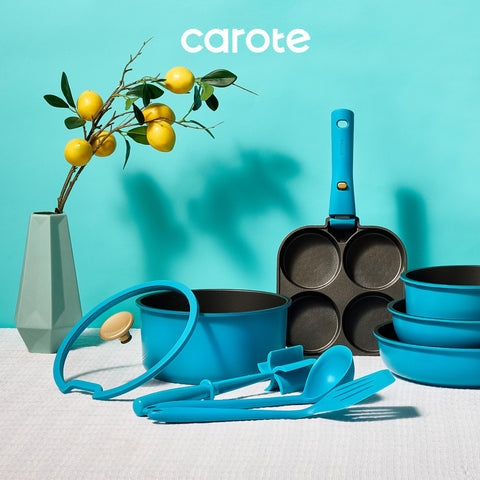 CAROTE almacenamiento compacto al apilar tras quitar mangos