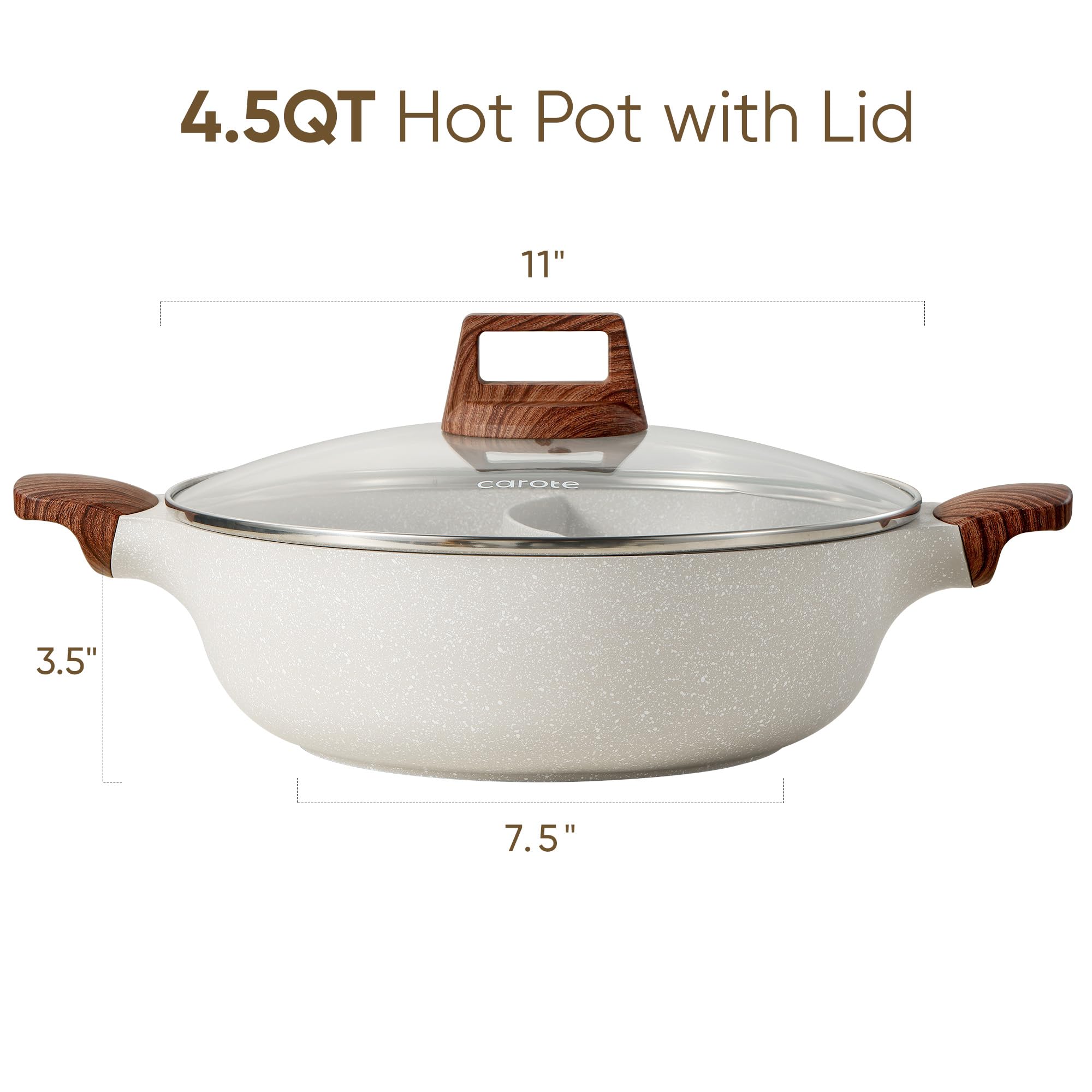CAROTE olla antiadhesiva de dos caras para platos rápidos y limpios