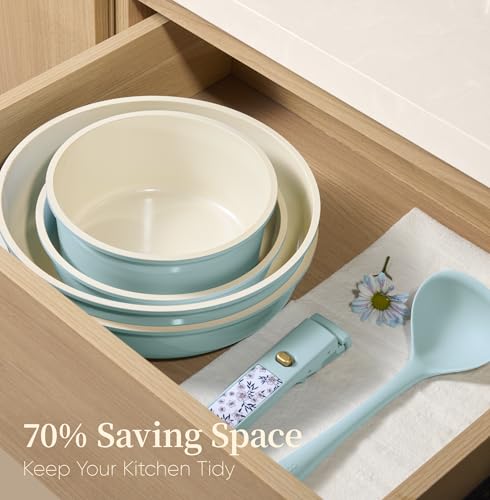 Asas desmontables para un manejo cómodo y seguro en la cocina.