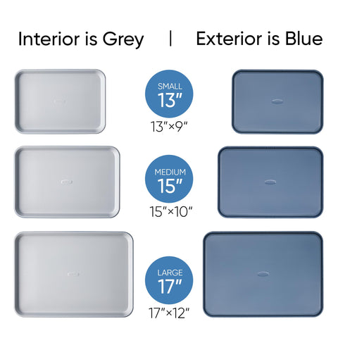 CAROTE bandeja de 15 pulgadas en azul gris para asados uniformes