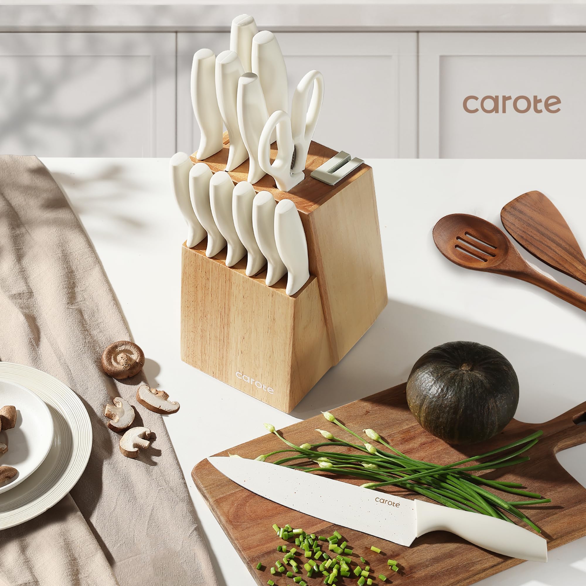 CAROTE bloque de madera elegante guarda y protege los cuchillos