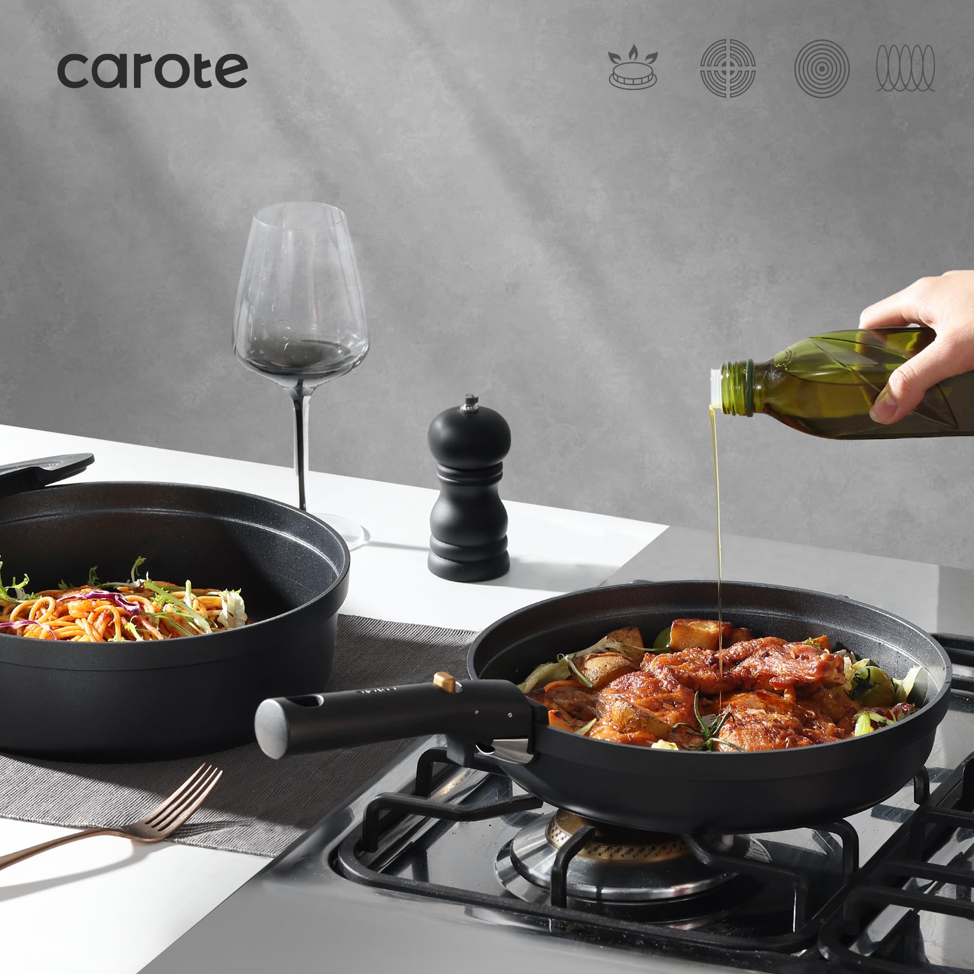 CAROTE cazo 4qt antiadherente para salsas y guisos familiares.