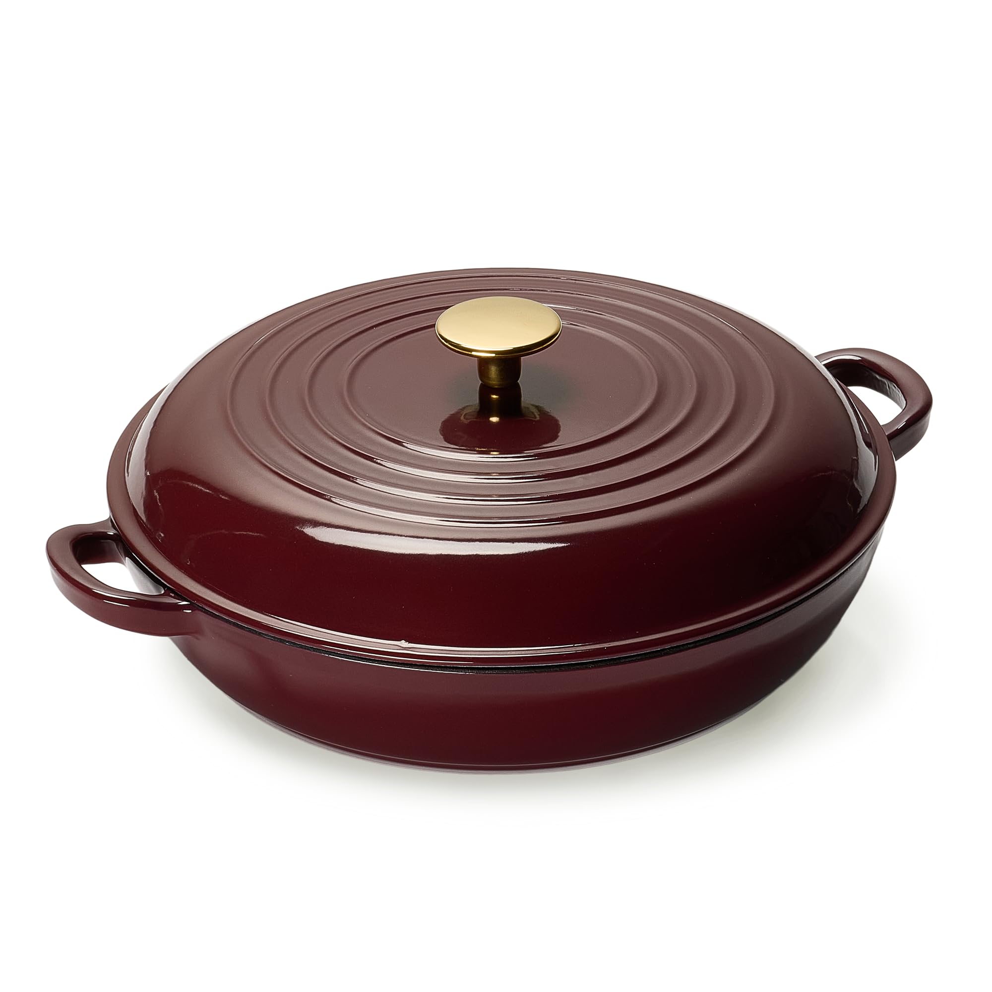 CAROTE cazuela esmaltada de hierro 3.4qt con tapa para guisar