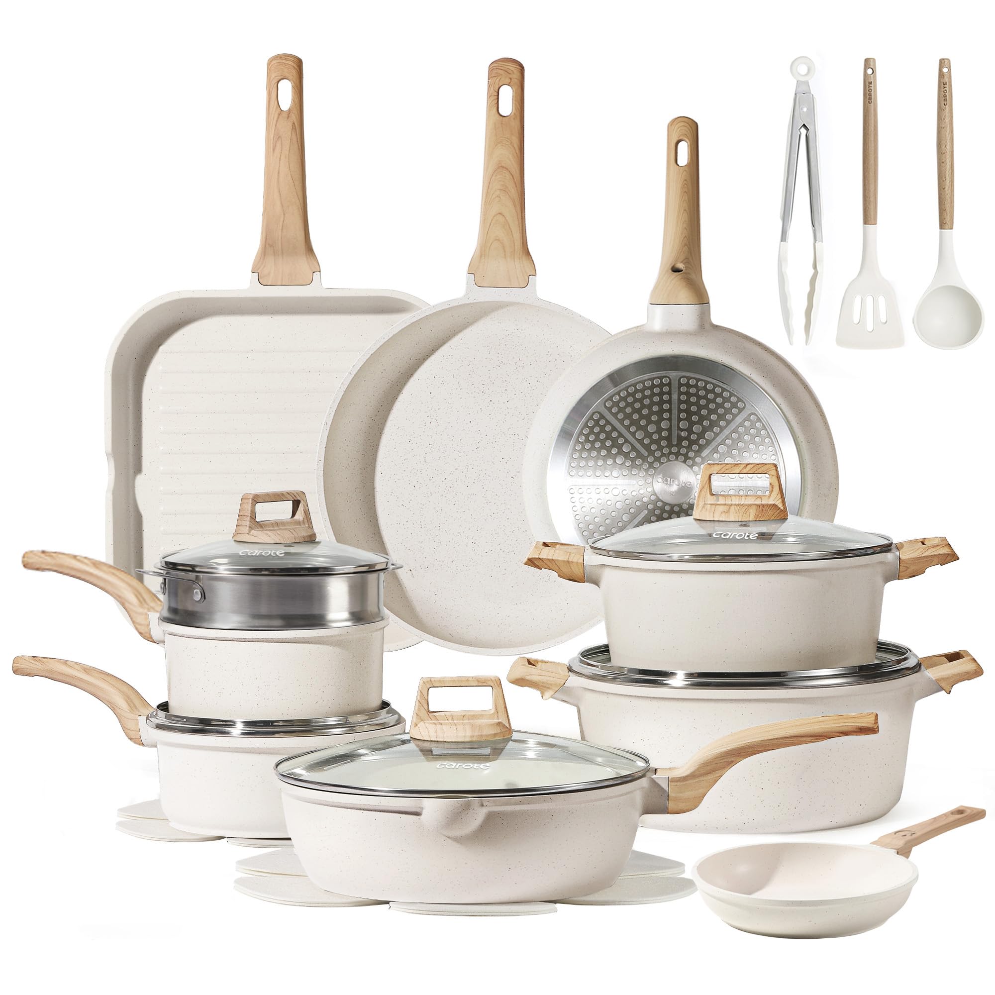 Conjunto CAROTE antiadherente de ollas y sartenes para cocinar con comodidad