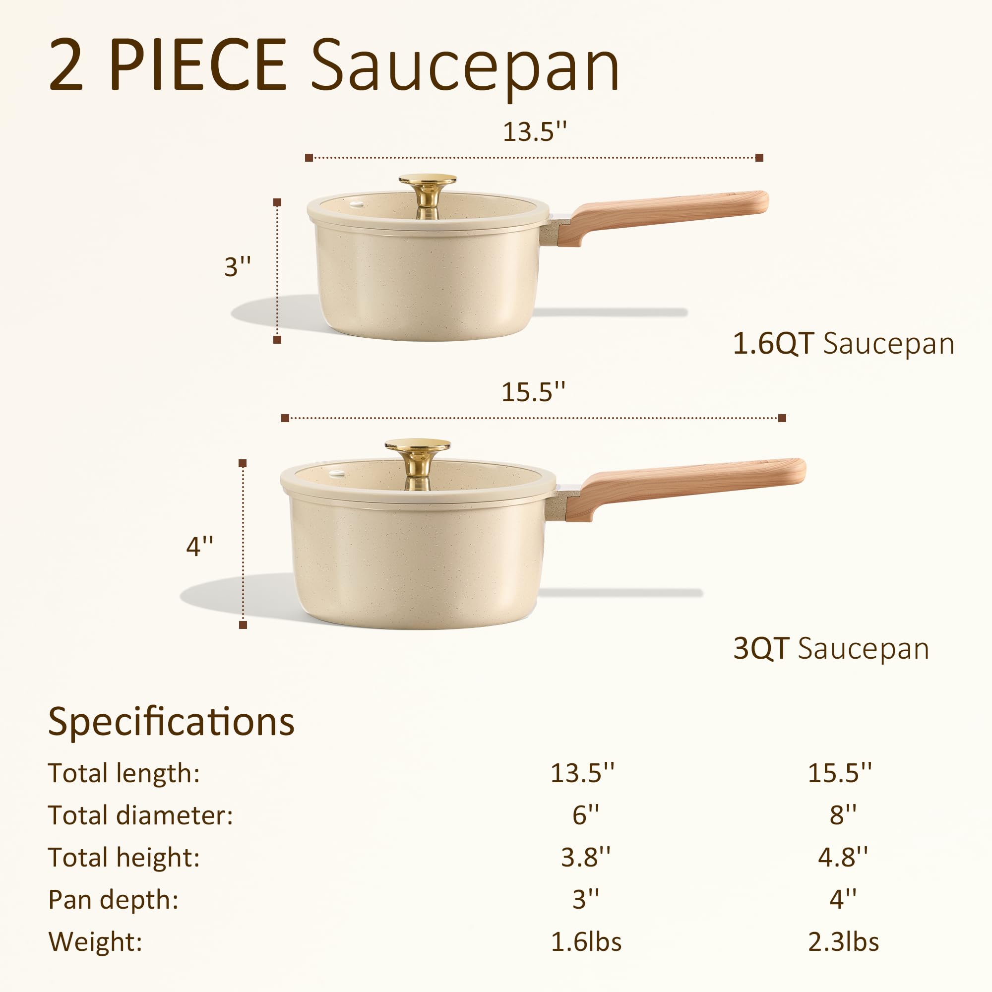 CAROTE sarten ceramica 3-0qt con tapa para porciones medianas