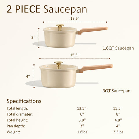 CAROTE sarten ceramica 3-0qt con tapa para porciones medianas