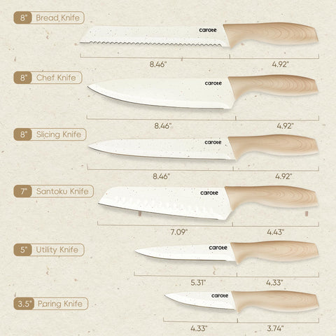 Cuchillo CAROTE con hoja afilada de acero inoxidable para cortes precisos.