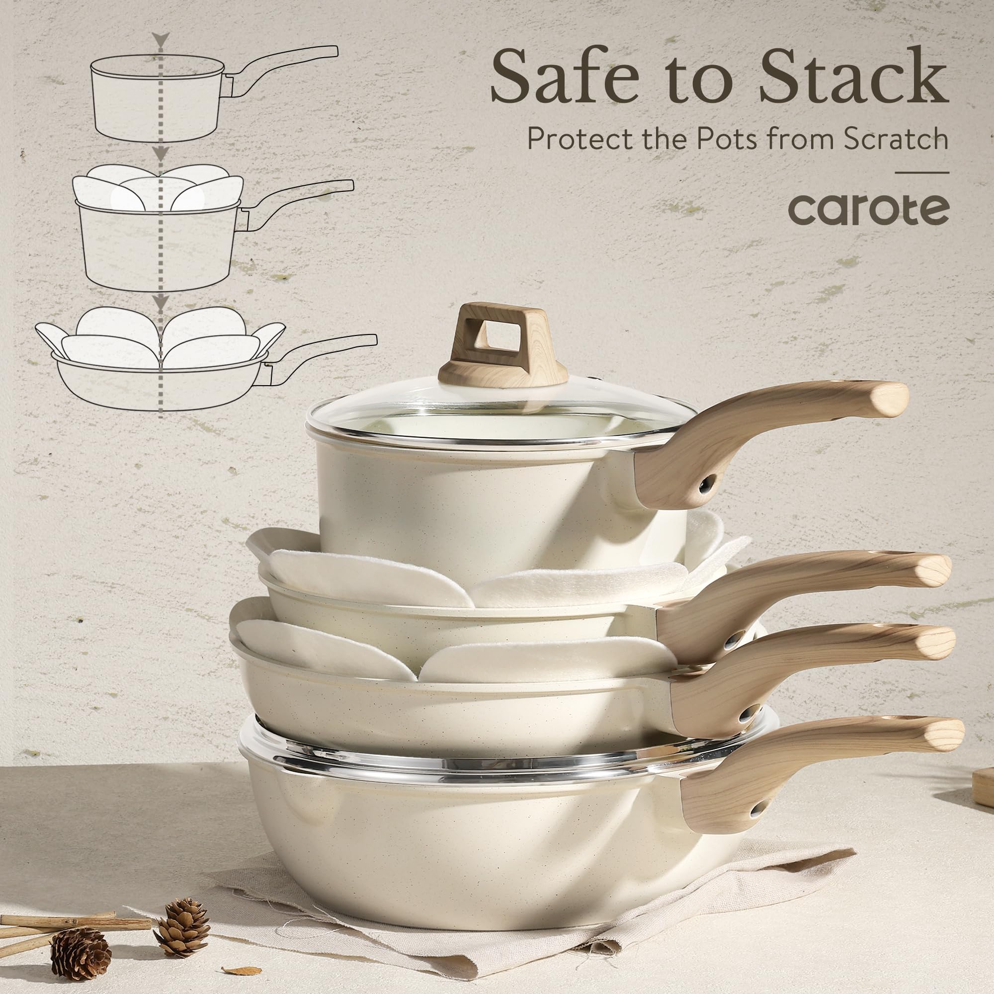 CAROTE ICE sartén saltear 4,5qt con tapa para guisos.