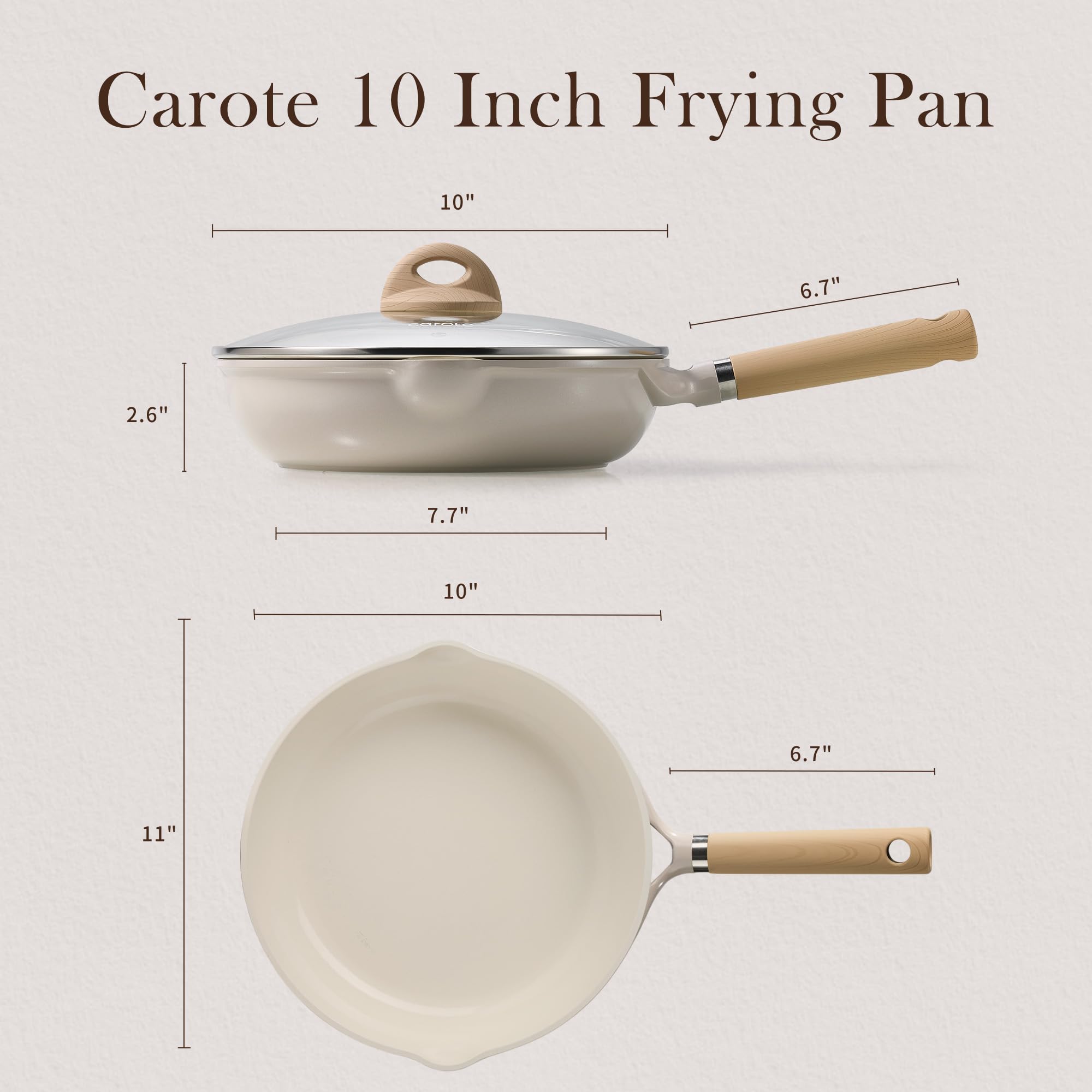 Interior cerámico antiadherente CAROTE facilita la limpieza tras cocinar.