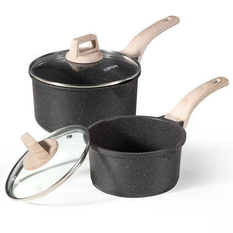 CAROTE juego de sartenes 1.5qt y 3.0qt con tapa, ideal para cocinar diario