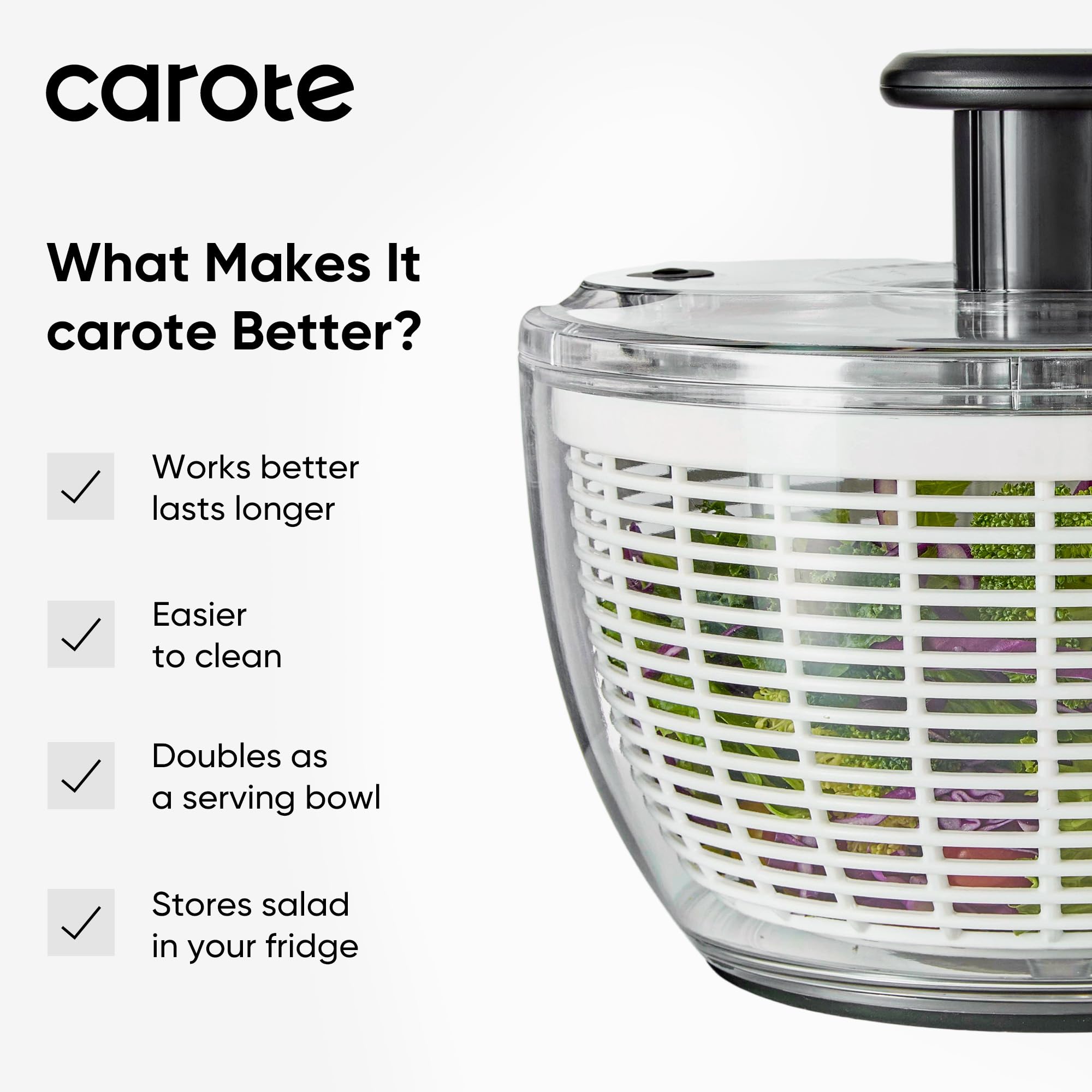 CAROTE mango retráctil para almacenamiento compacto.