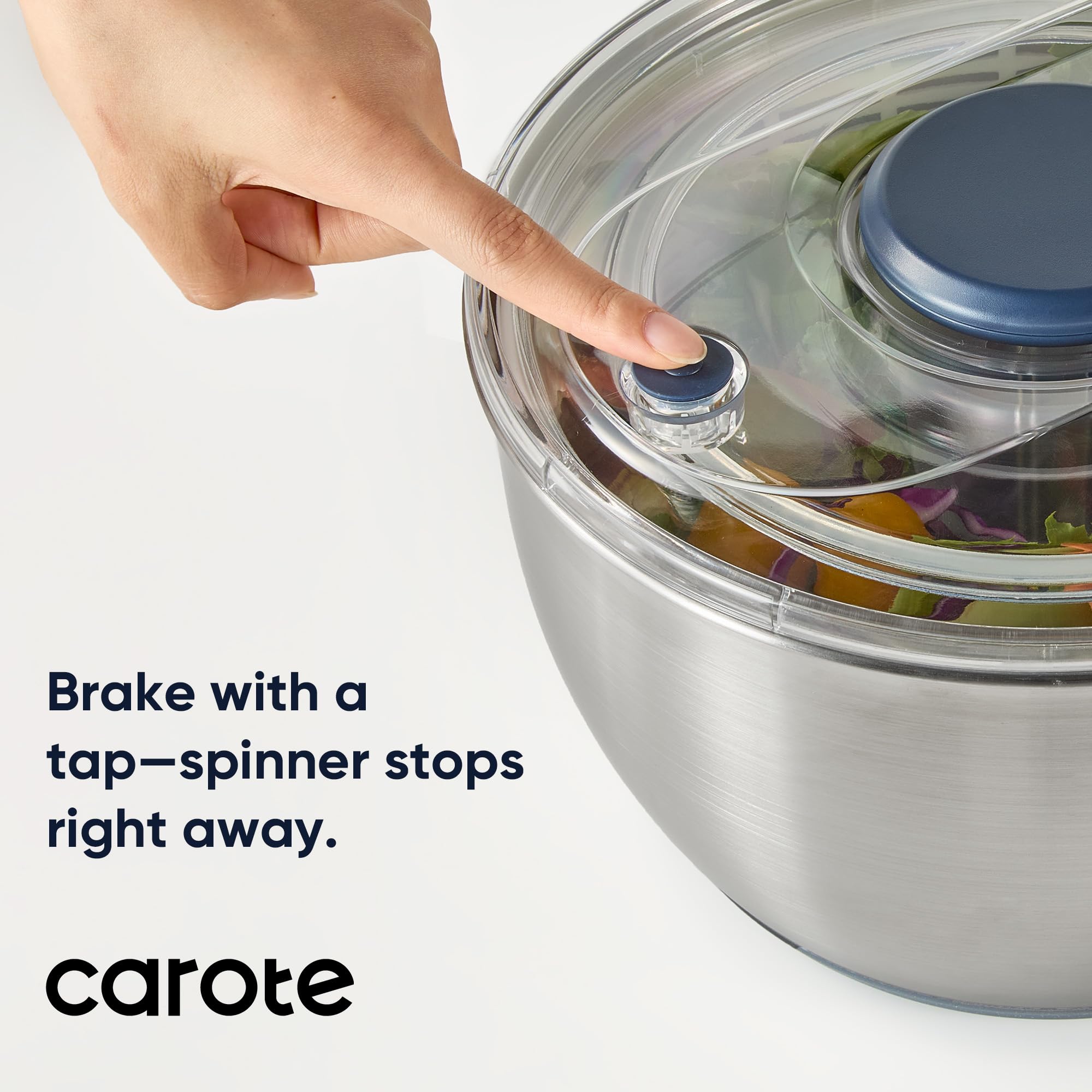 CAROTE mango retráctil para almacenamiento compacto en gabinetes.