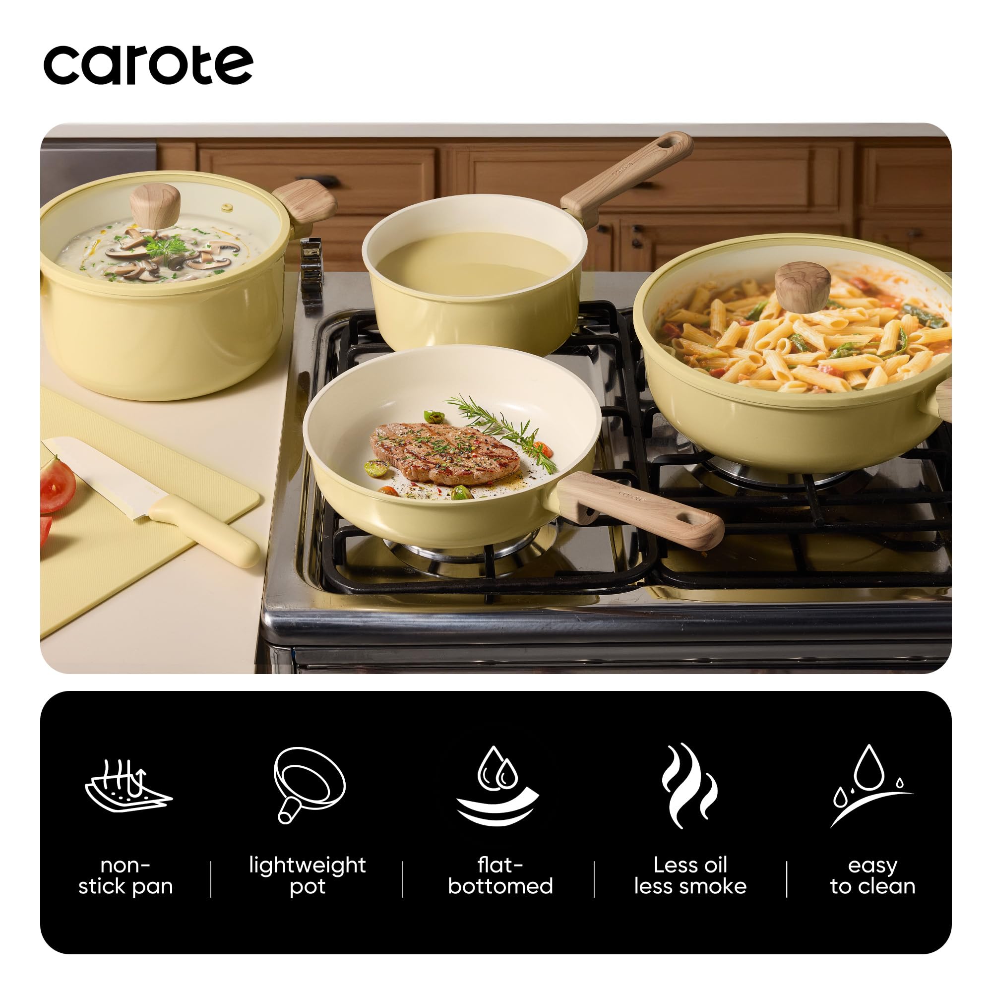 CAROTE olla 5-qt con tapa, apta para guisos y caldo