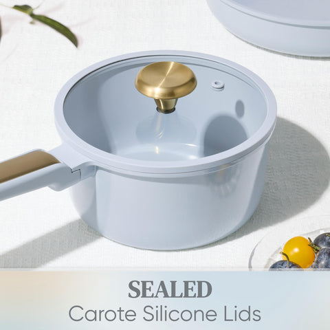 Olla CAROTE 5qt con tapa, versátil para pasta y guisos grandes.