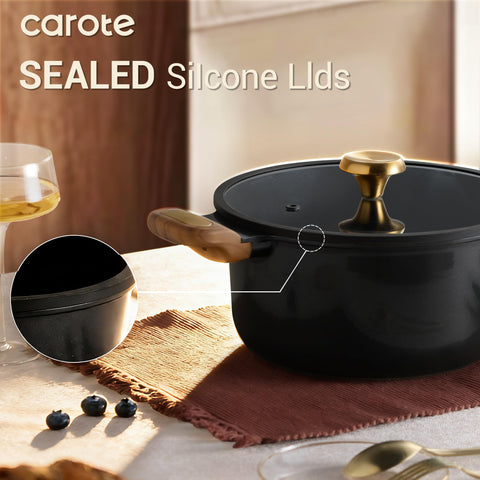 CAROTE olla 5 qt con tapa para guisos y caldos