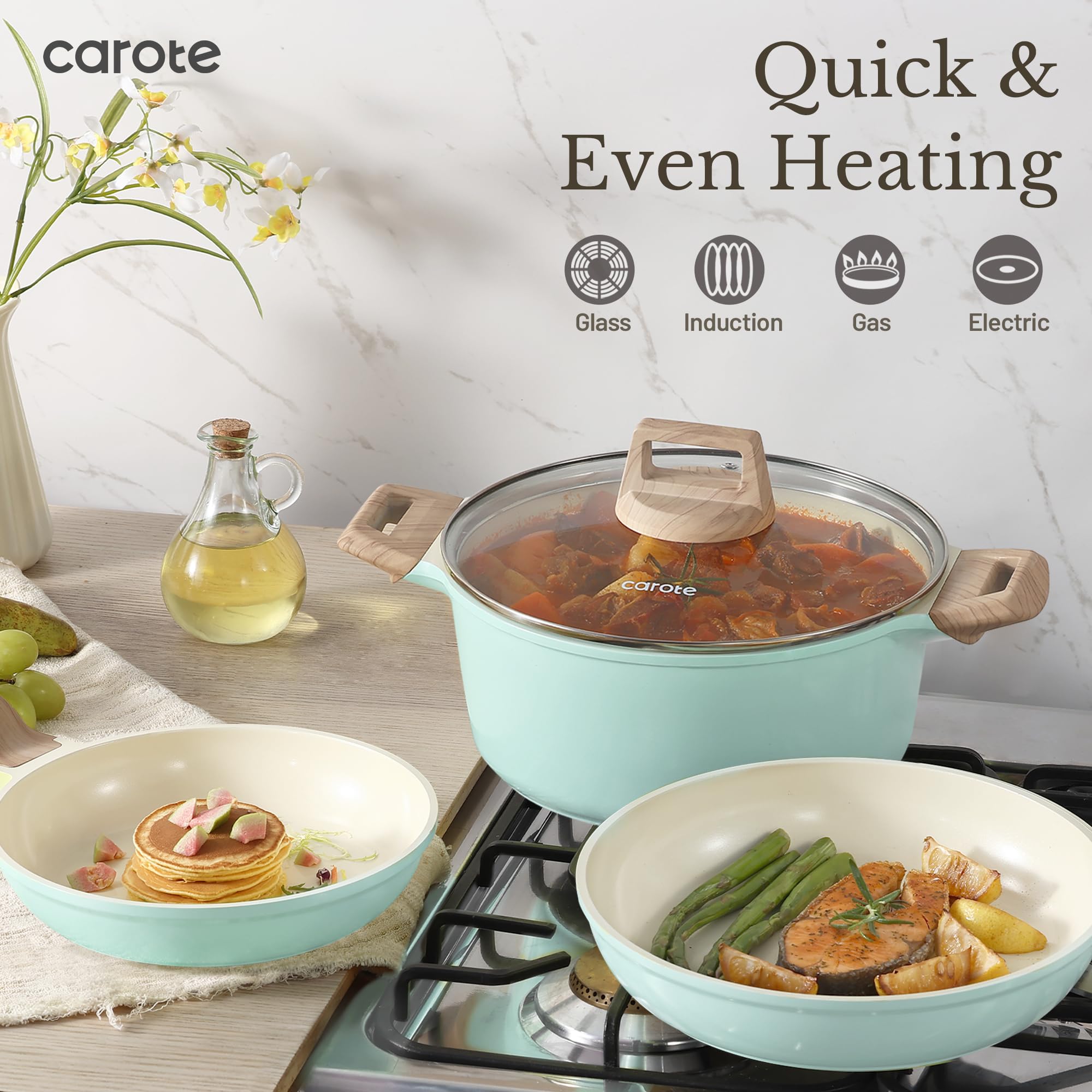 CAROTE olla de 6,5 cuartos con tapa para guisos.