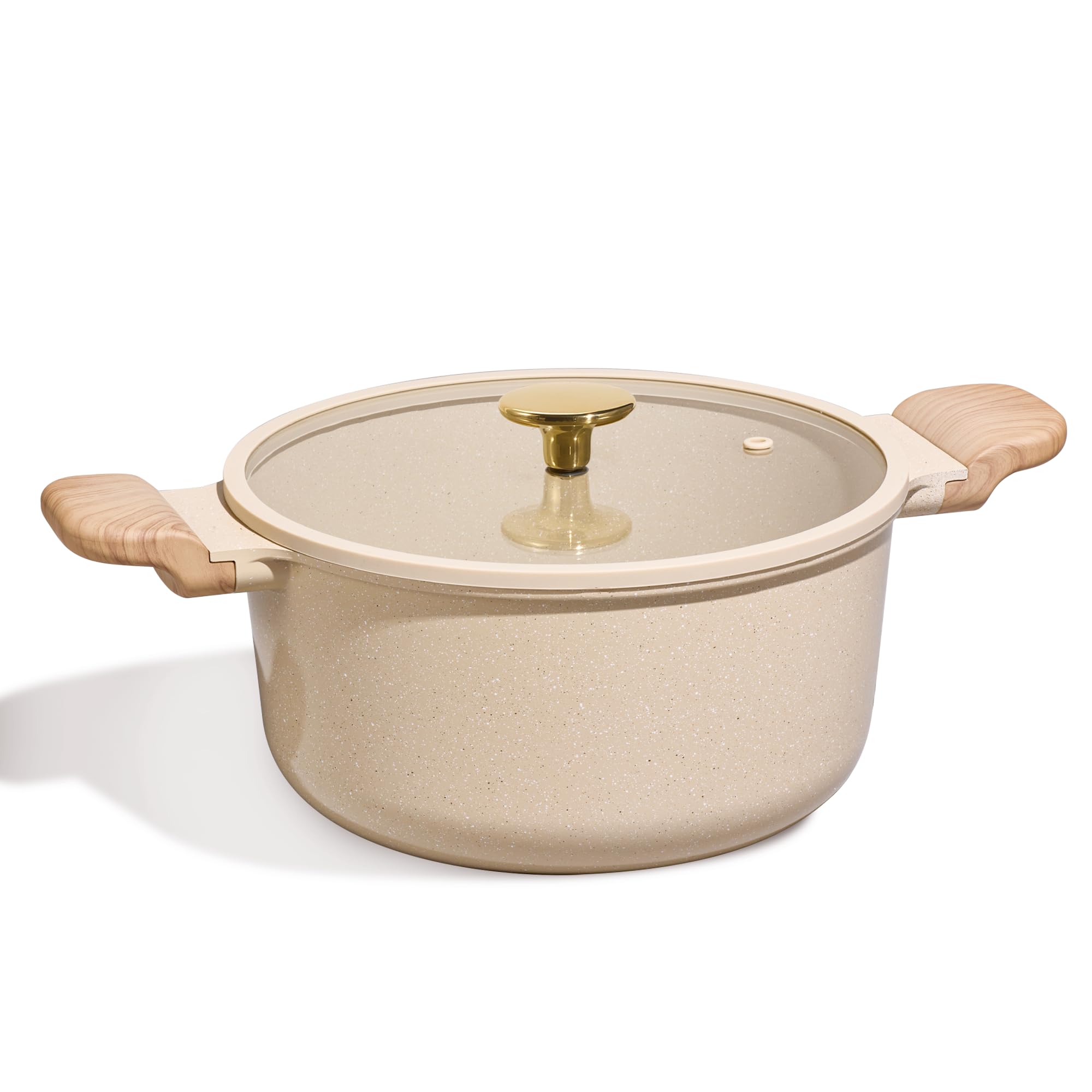 CAROTE Olla cerámica antiadherente de 5qt con tapa para cocinar sin pegar.
