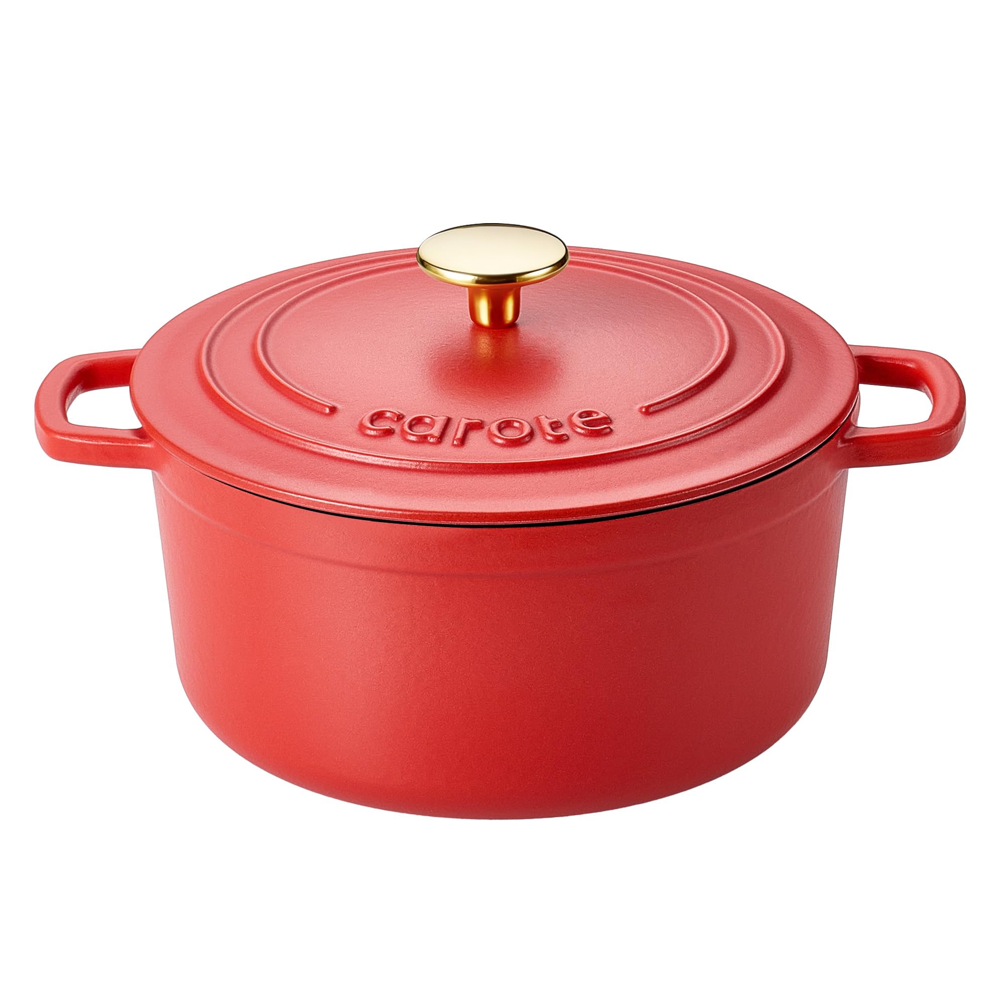 CAROTE olla de hierro esmaltada 4qt con tapa para guisos abundantes