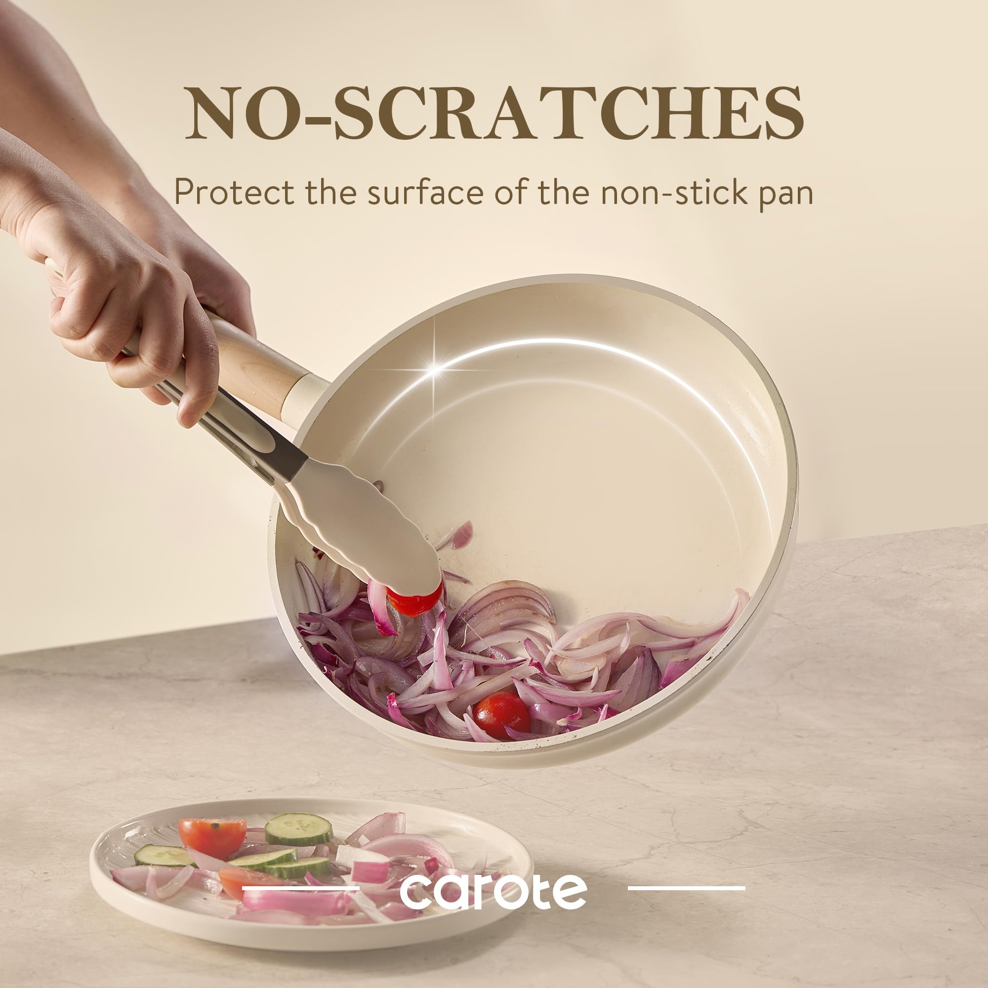 CAROTE pinzas con cabeza de silicona que cuida superficies antiadherentes.