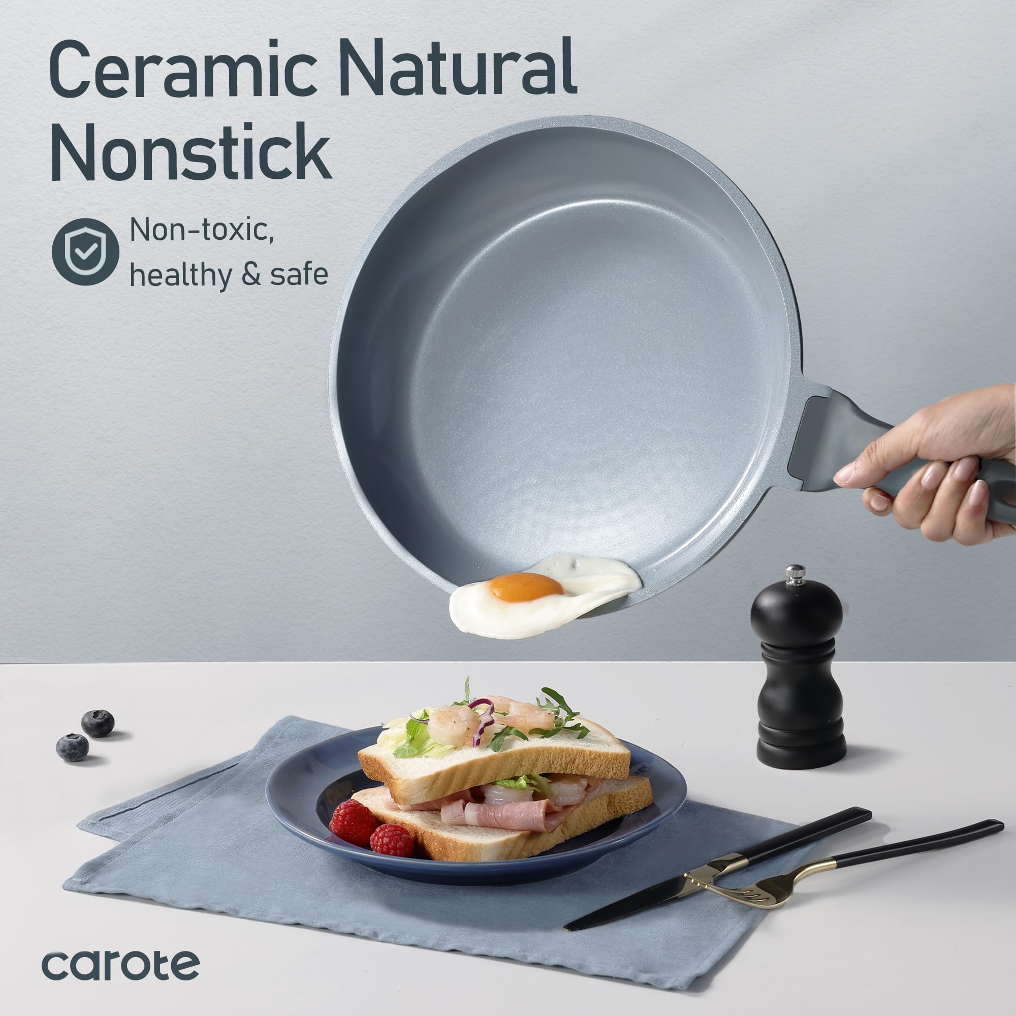 CAROTE sartén 10 pulgadas cerámica con calor uniforme para cocinar