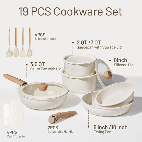 Sartén CAROTE de 10 pulgadas con mango desmontable para versatilidad en la cocina