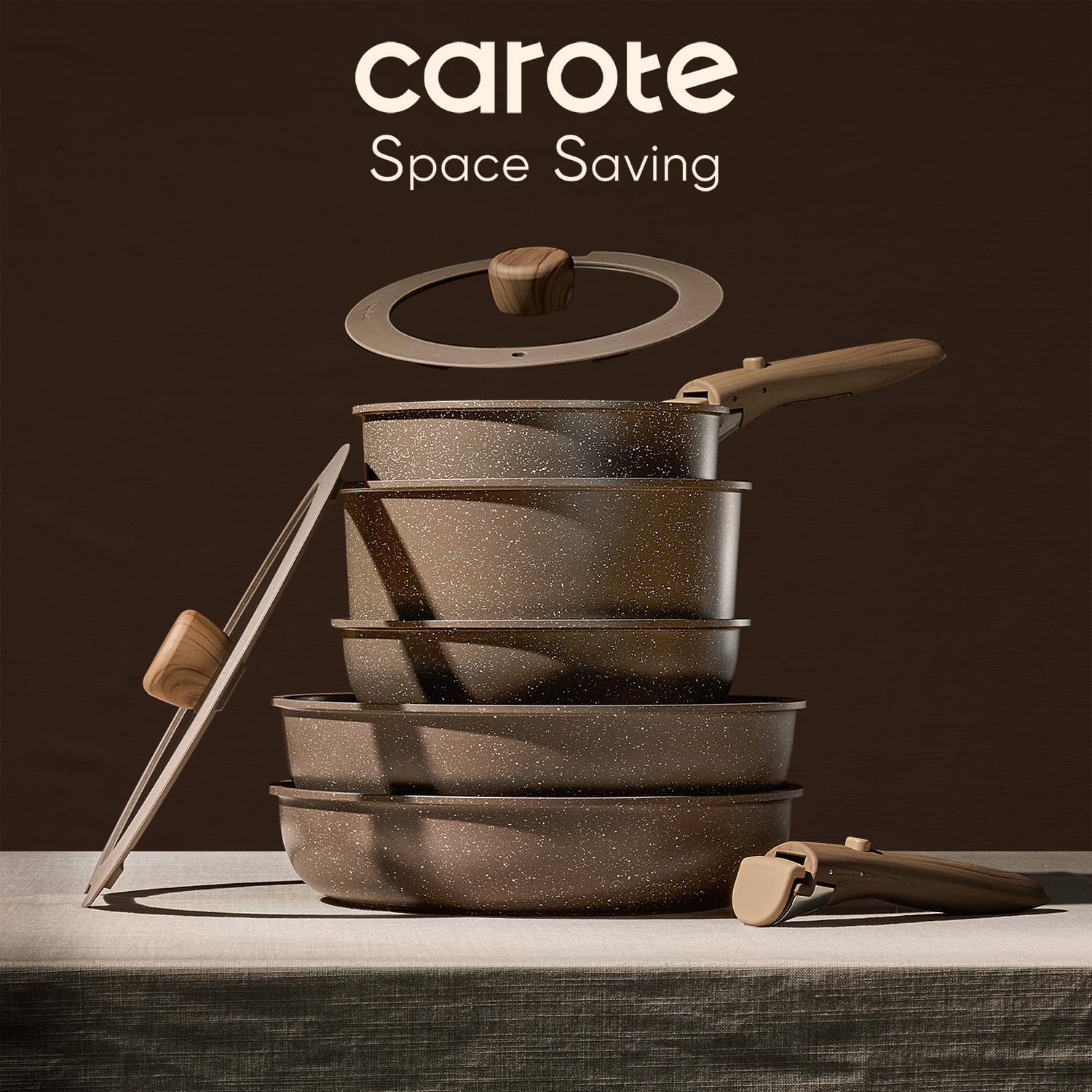 CAROTE sartén de 10 pulgadas desmontable para freír y saltear con control.