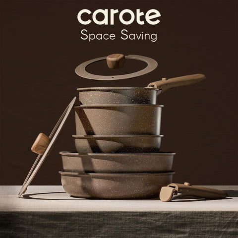 CAROTE sartén de 10 pulgadas desmontable para freír y saltear con control.