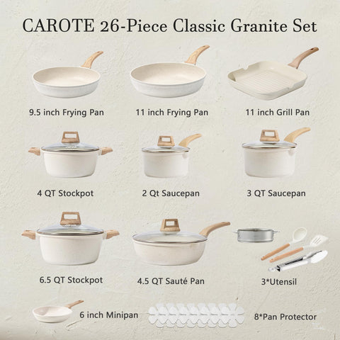 Sartén CAROTE de 6 pulgadas antiadherente, ideal para desayunos y fritos rápidos