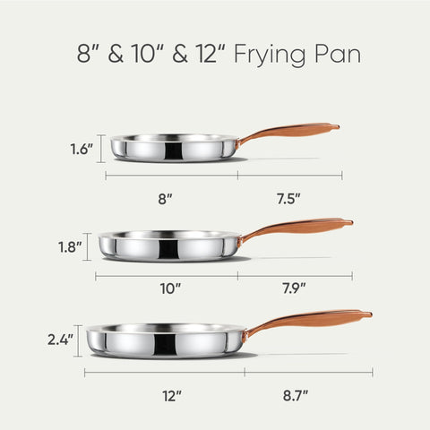 Sartén CAROTE de 8 pulgadas con mango ergonómico para agarre cómodo.